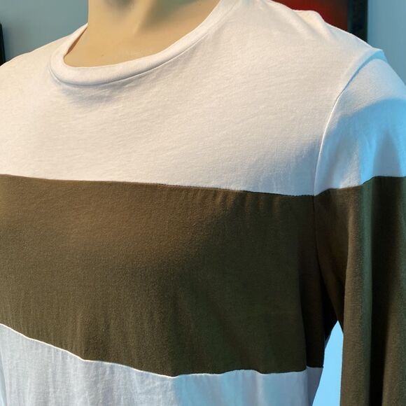 Helmut Lang Large Long-Sleeve Color-Block Logo Graphic Tee - Picture 3 of 8